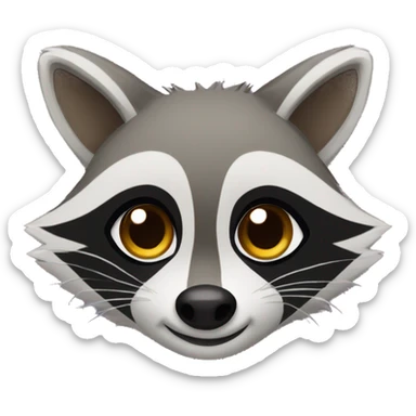 Raccoon with hazel eyes looking thankful sticker