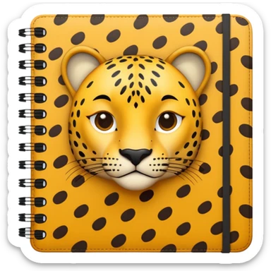 leopard patterned notebook sticker