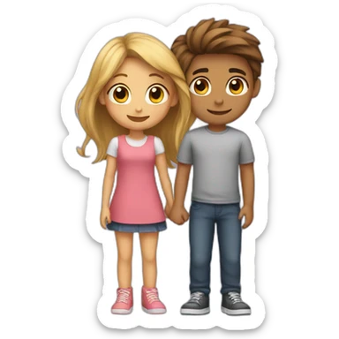 boy and girl best friends sticker