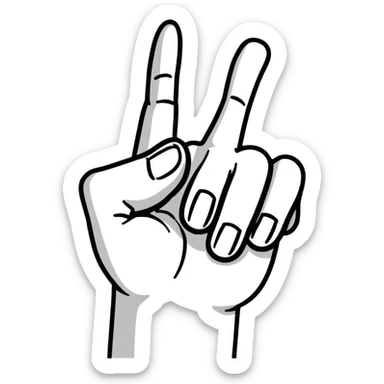 hand showing middle finger gesture sticker