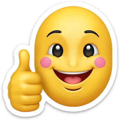 cheerful emoji with thumbs-up sticker