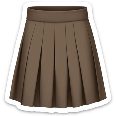 Brown pleated mini skirt, isolated sticker