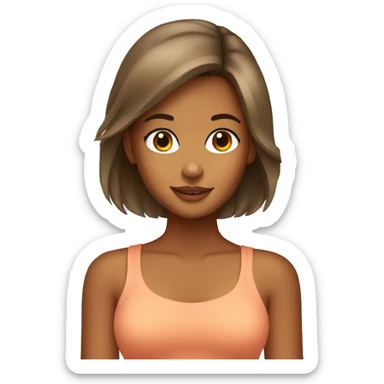 Young tanned girl with Pomeranian sticker