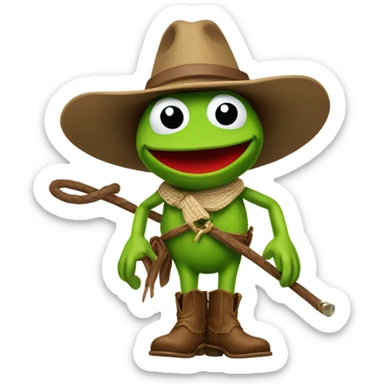 Kermit the frog and a cowboy sticker