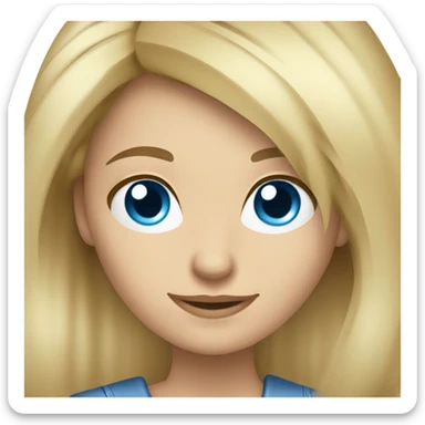 Blonde hairdresser with blue eyes cutting hair  sticker