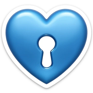 blue heart with a keyhole sticker