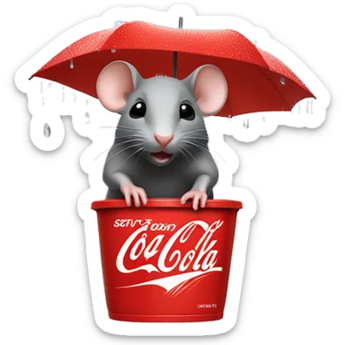 Rat is raining to shop with 100$ to buy a Coca Cola sticker
