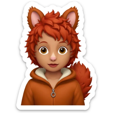 I would like a red feminine squirrel pack, bonus points if you can incorporate red curly hair sticker