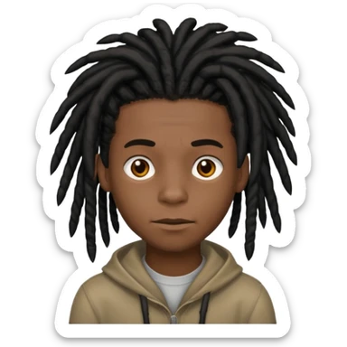 black boy with black dreadlocks  sticker