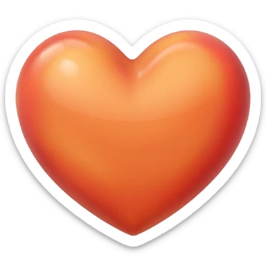 make an image of a peach colored heart emoji  that looks like an iPhone emoji. sticker