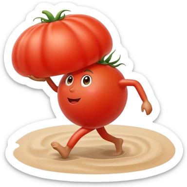 Un tomate, caminando por la playa sticker