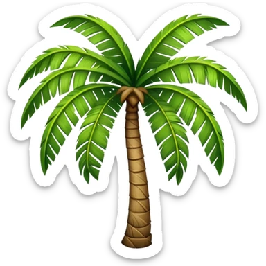 Sa'a palm tree with a curved trunk sticker