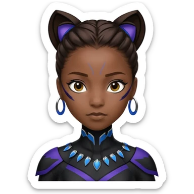 Princess Shuri in black panther suit  sticker