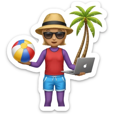 Woker+ Beach ball + laptop sticker