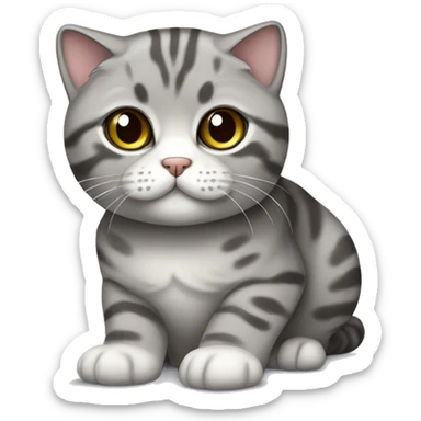 Scottish fold cat grey tabby sticker