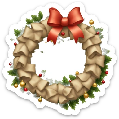 Beige Christmas wreath  sticker