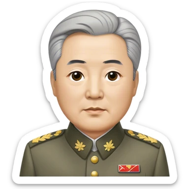 Grey haired general Kim il sung wearing mao suit sticker