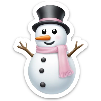 cute light pink snowman sticker