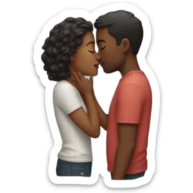 two people kissing sticker