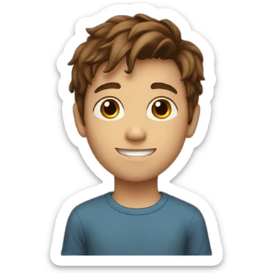 boy with square brown hair 14 yo sticker