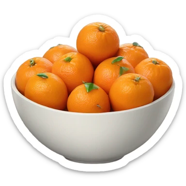 tangerines with pealed tangerines on a bowl  sticker
