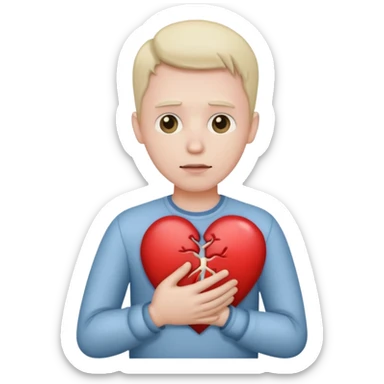 Men I sick hold his heart by 1 hand sticker