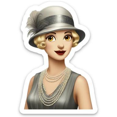 1920s flapper elegant woman beautiful  sticker