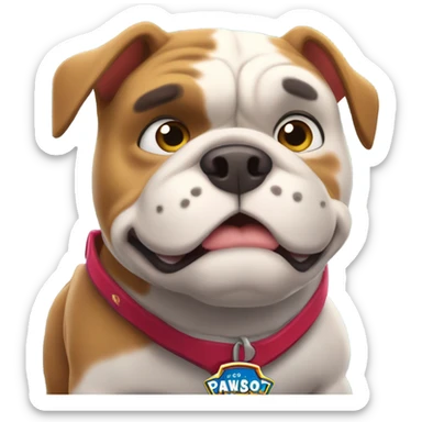 paw patrol bulldog sticker