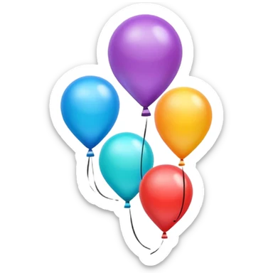 shaped flying balloons sticker