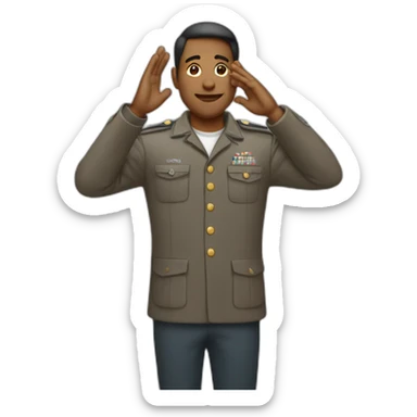man saluting with open palm sticker