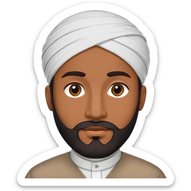Homme musulman Brown skin noir petite barbe sticker