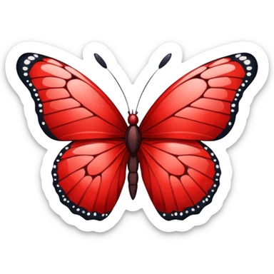 Red butterfly shadderd sticker
