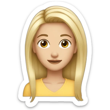 girl blond long hear/brown eyes/barber/haircut sticker