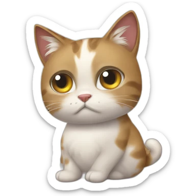 Cat feeling sad and exasperated at the fact that I have to wait to talk to my girlfriend again because she is going to clean her room sticker