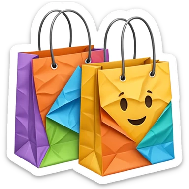 2 beautiful shopping bag sticker