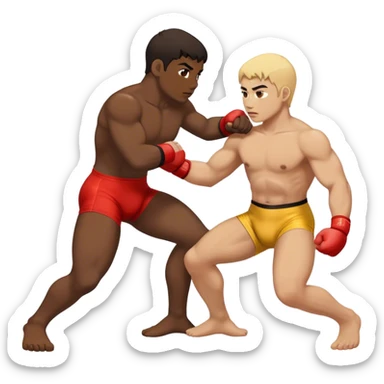 2 people who wrestling sticker