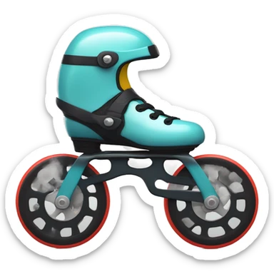 Solo Patines con rayos en las ruedas a velocidad  sticker