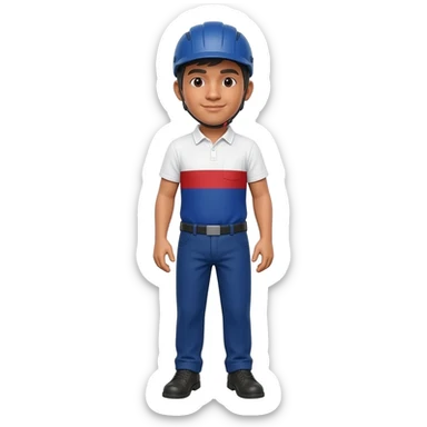 Filipino man Glass Supplier With Helmet and shoes pants  sticker