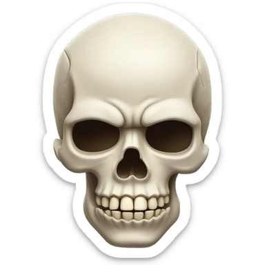 super super super realistic skull emoji with eyes and its turned to the side sticker