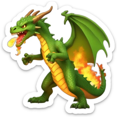 Angry dragon spiting fire sticker