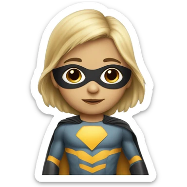 child wearing the superhero costume sticker