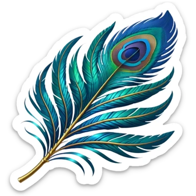 peacock feather sticker