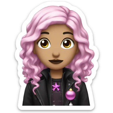 Goth pink Christmas  sticker