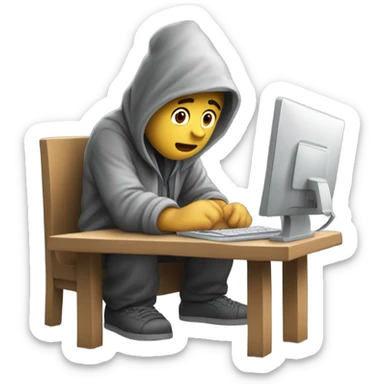 un voleur derrière un ordinateur sticker