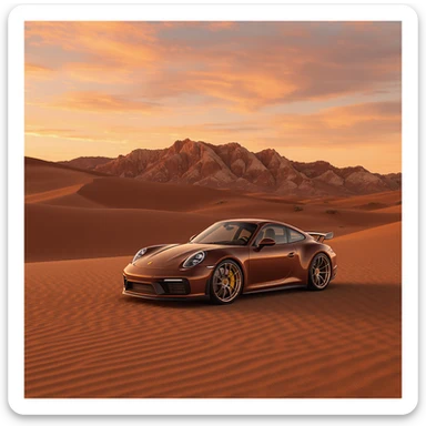 A modern desert mountain, wallpaper, modern, porsche 911, sunset sticker