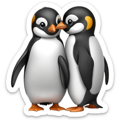 Two penguins hugging each other sticker