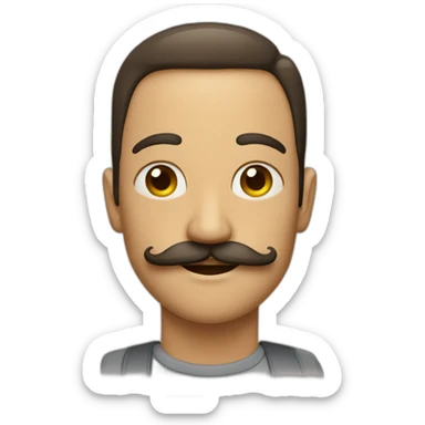 Homme avec une moustache carre sticker