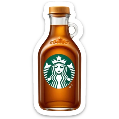 Starbucks Caramel Brûlée sauce in a Starbucks syrup bottle with Starbucks logo  sticker