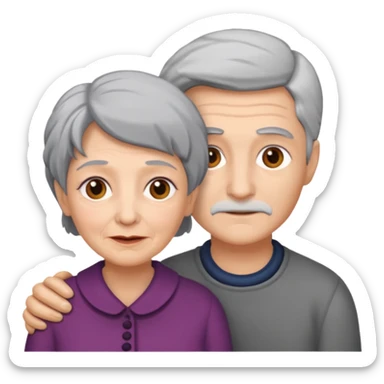 lo mismo que estas haciendo solo coloca alado de la abuela un hombre joven  sticker