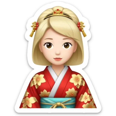 Japanese Princess with in ceremonial robe kimono sticker